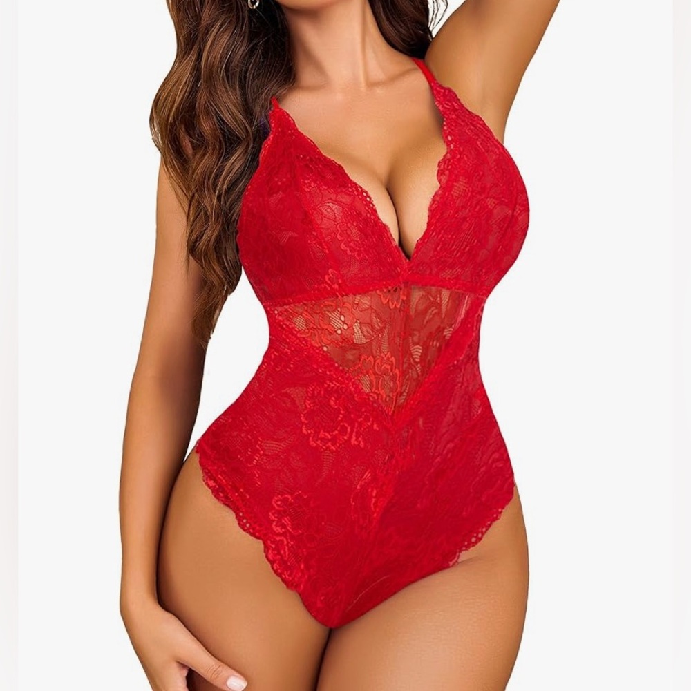 Red Lace Bodysuit